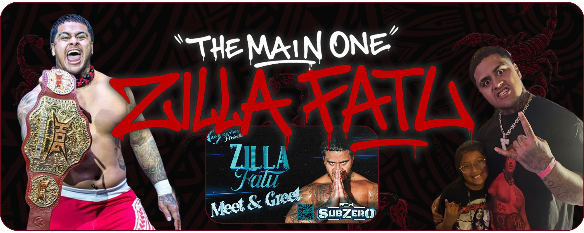 Header for zillas news post showing his logo with images from events